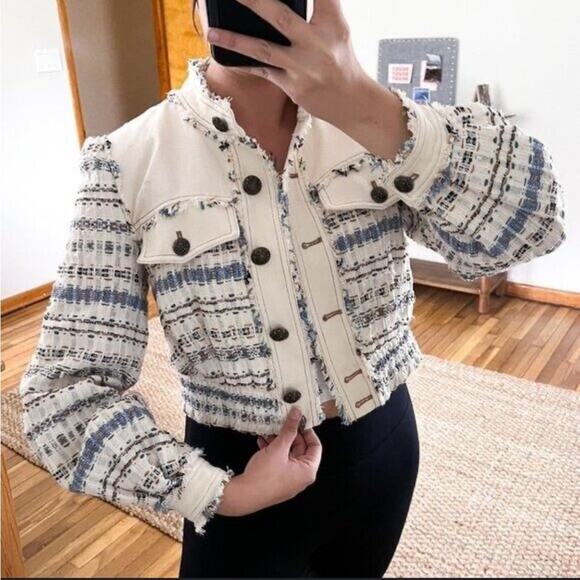 Veronica Beard Darren Tweed Jacket Ecru Multi 14 - Picture 1 of 10